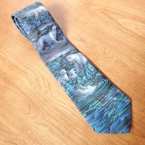 Polar Bear Tie D'em Crazy Vintage 1997 Necktie DC Enterprises Arctic Wildlife